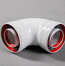 Колено коаксиальное алюминиевое 90 гр. d=60/100 мм (мама/мама) по цене 1200 руб.